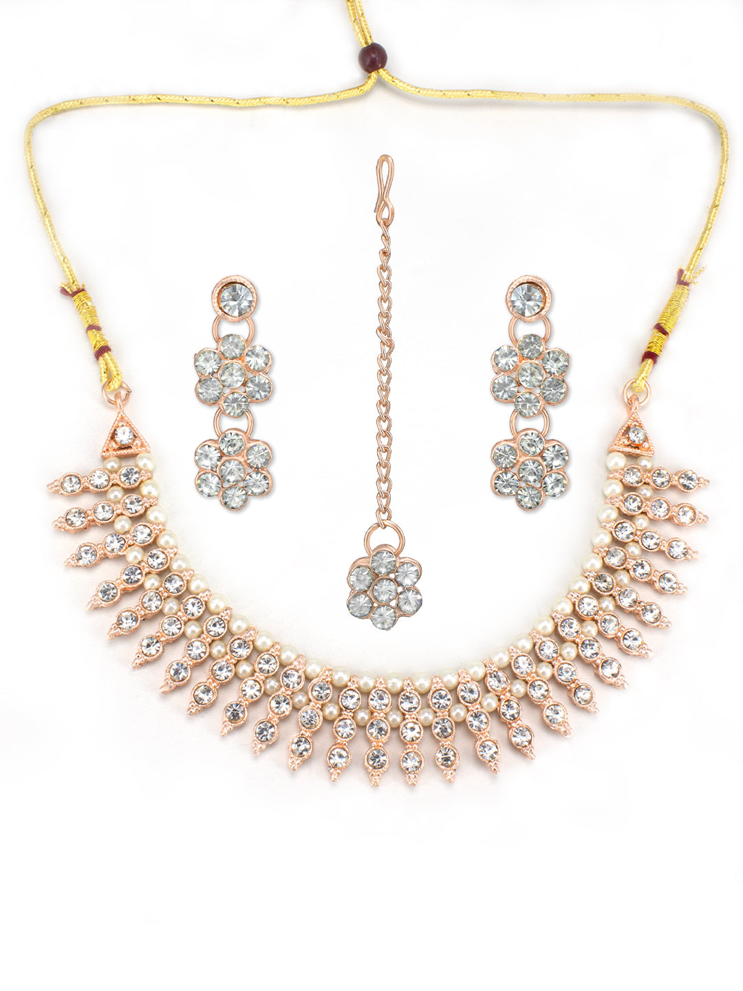 Floral CZ Jewellery Set