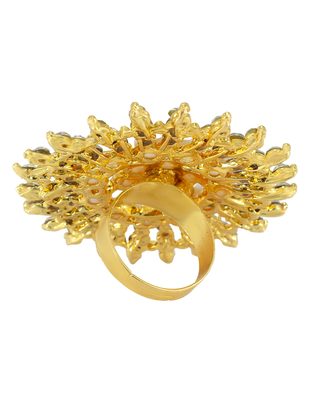 CZ & Beads Sun Adjustable Ring