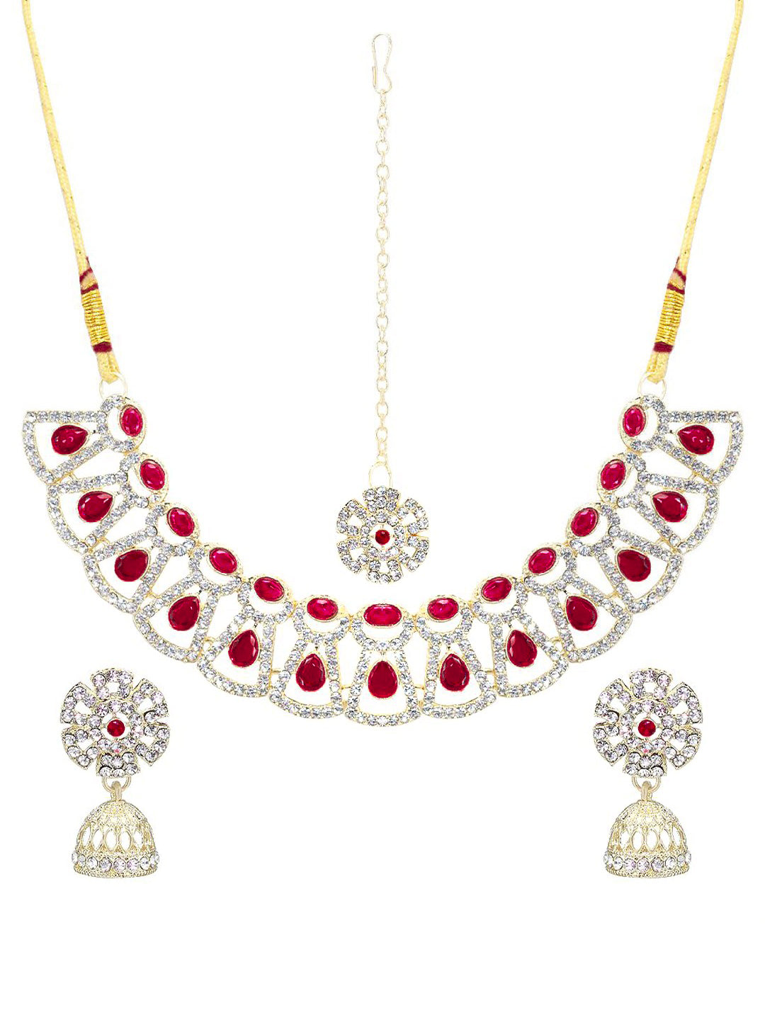 Red Floral Jewellery Set