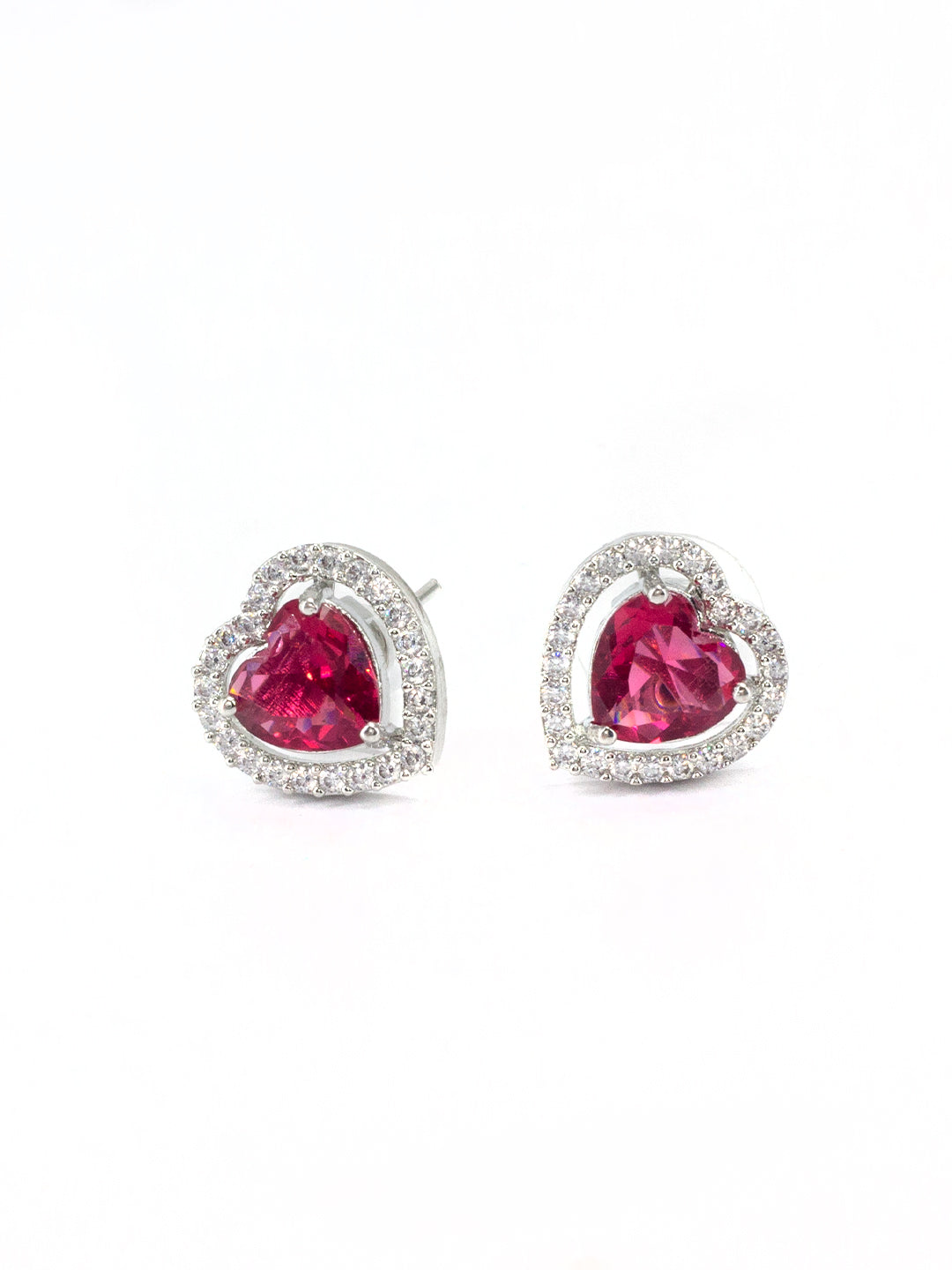 Trendy Red Heart AD Earrings
