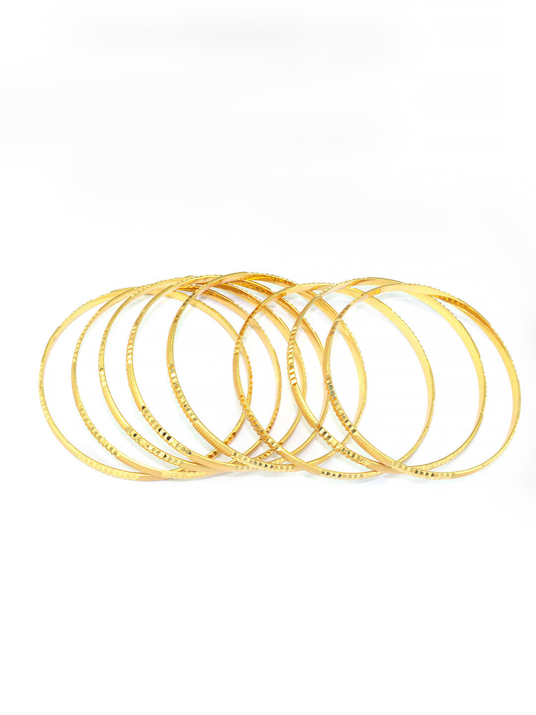 Set Of 8 Brass Minimal Bangles