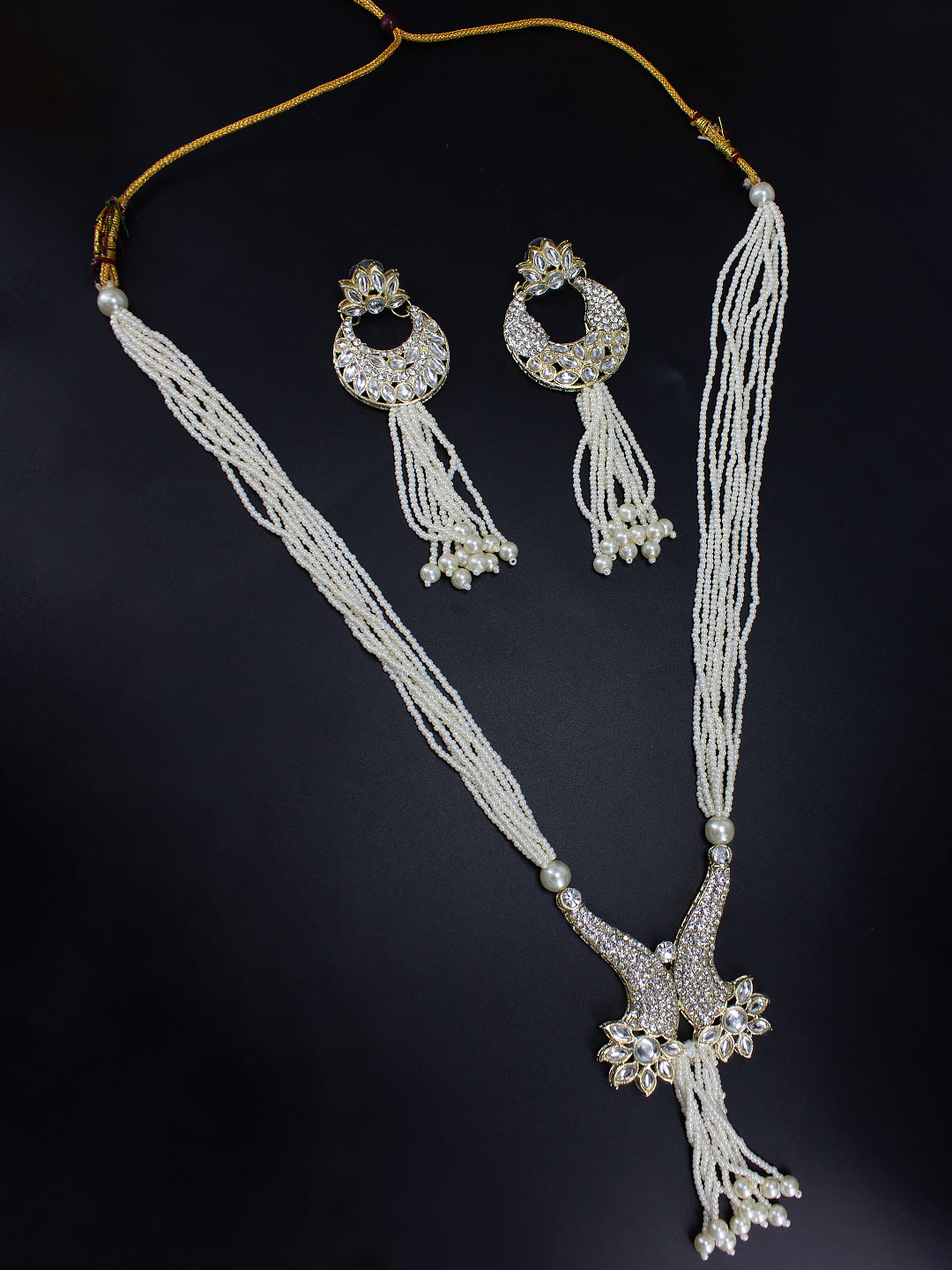 Kundan & Beaded Layered Long Jewellery Set
