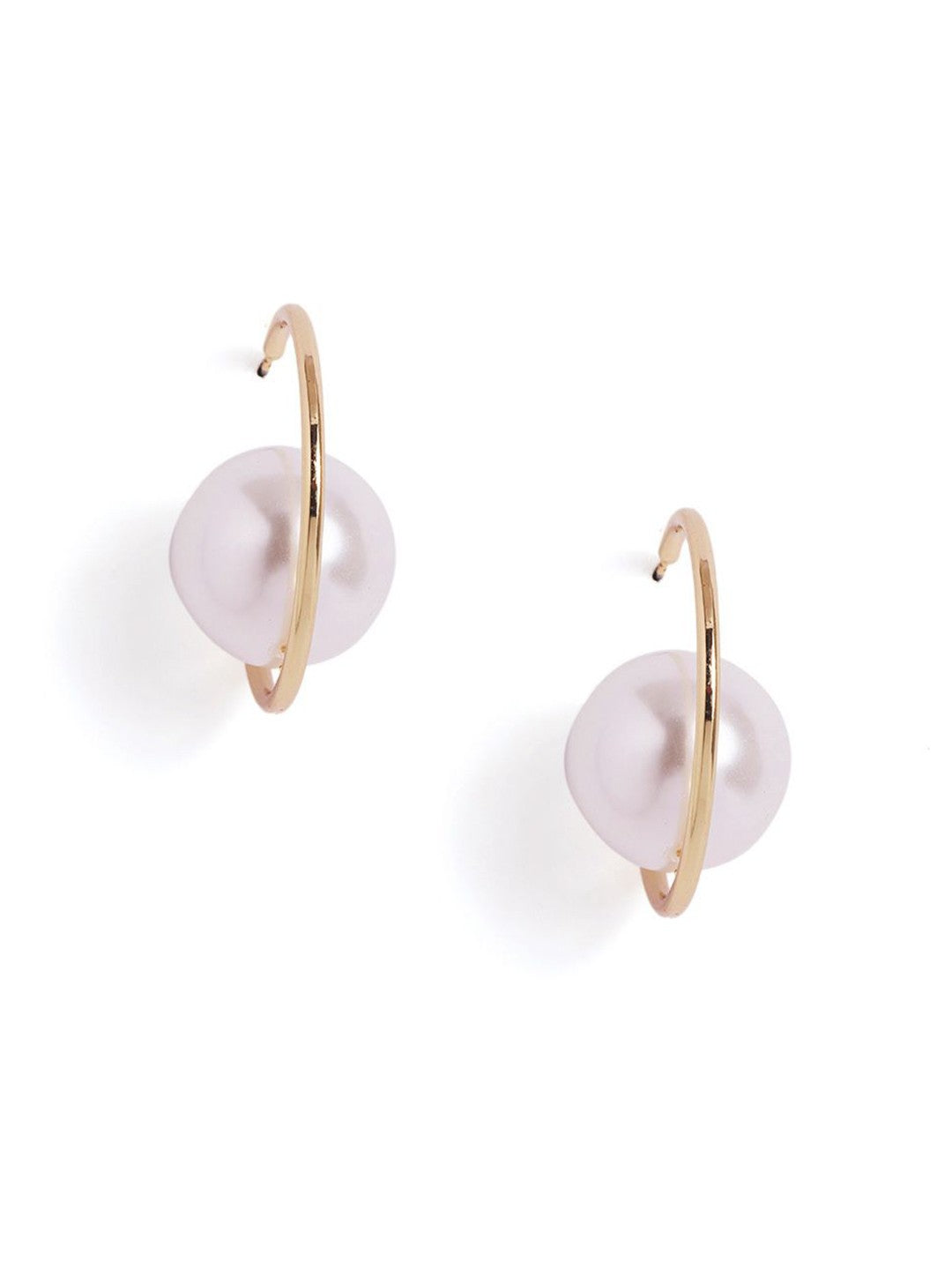 Pearl Half Hoop Earrings