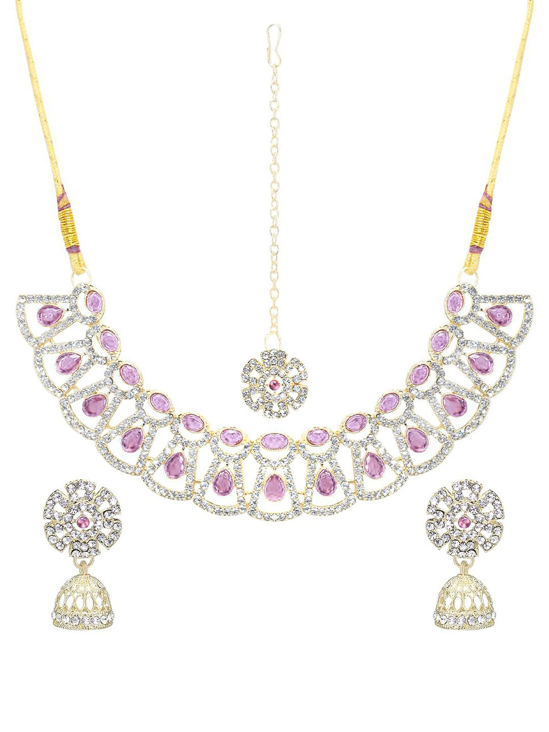 Purple Floral Jewellery Set