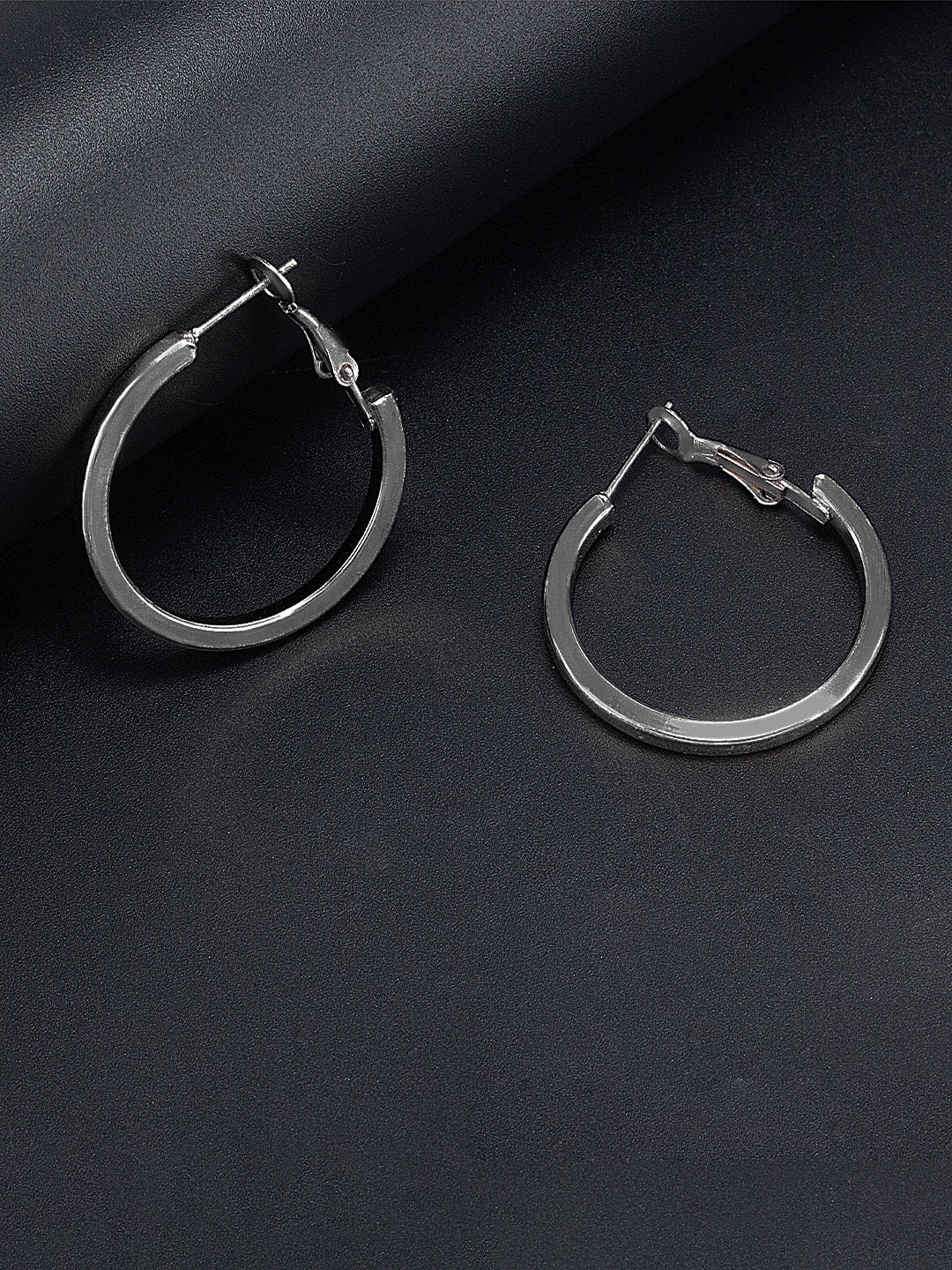 Grey Hoop Earrings