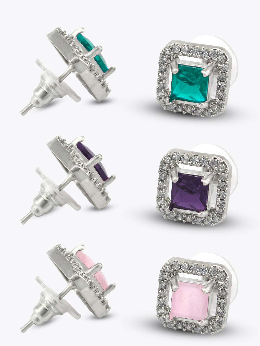 Pack of 3 Trendy AD Stud Earrings