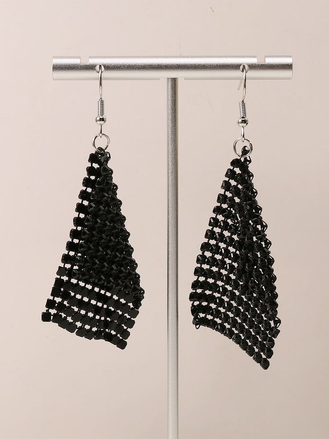Black Mesh Drop Earrings