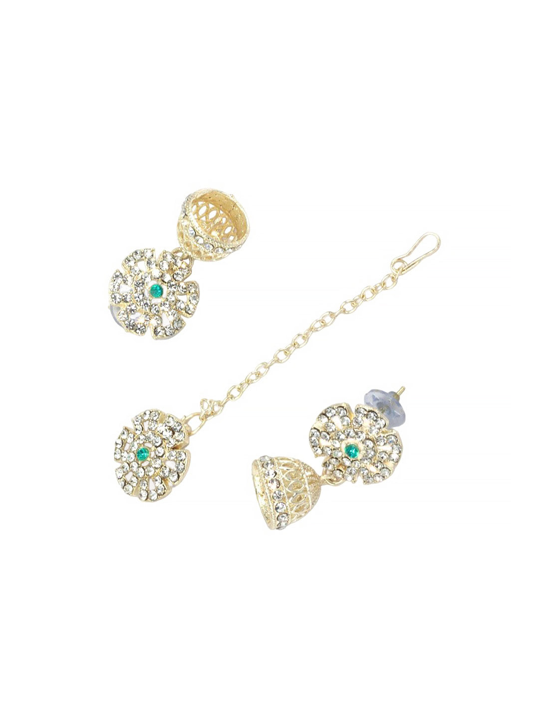 Green Floral Jewellery Set