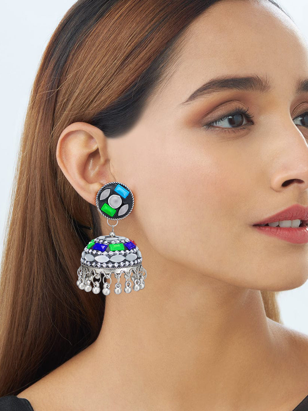 Multicolor Beads Drop Jhumka Earrings