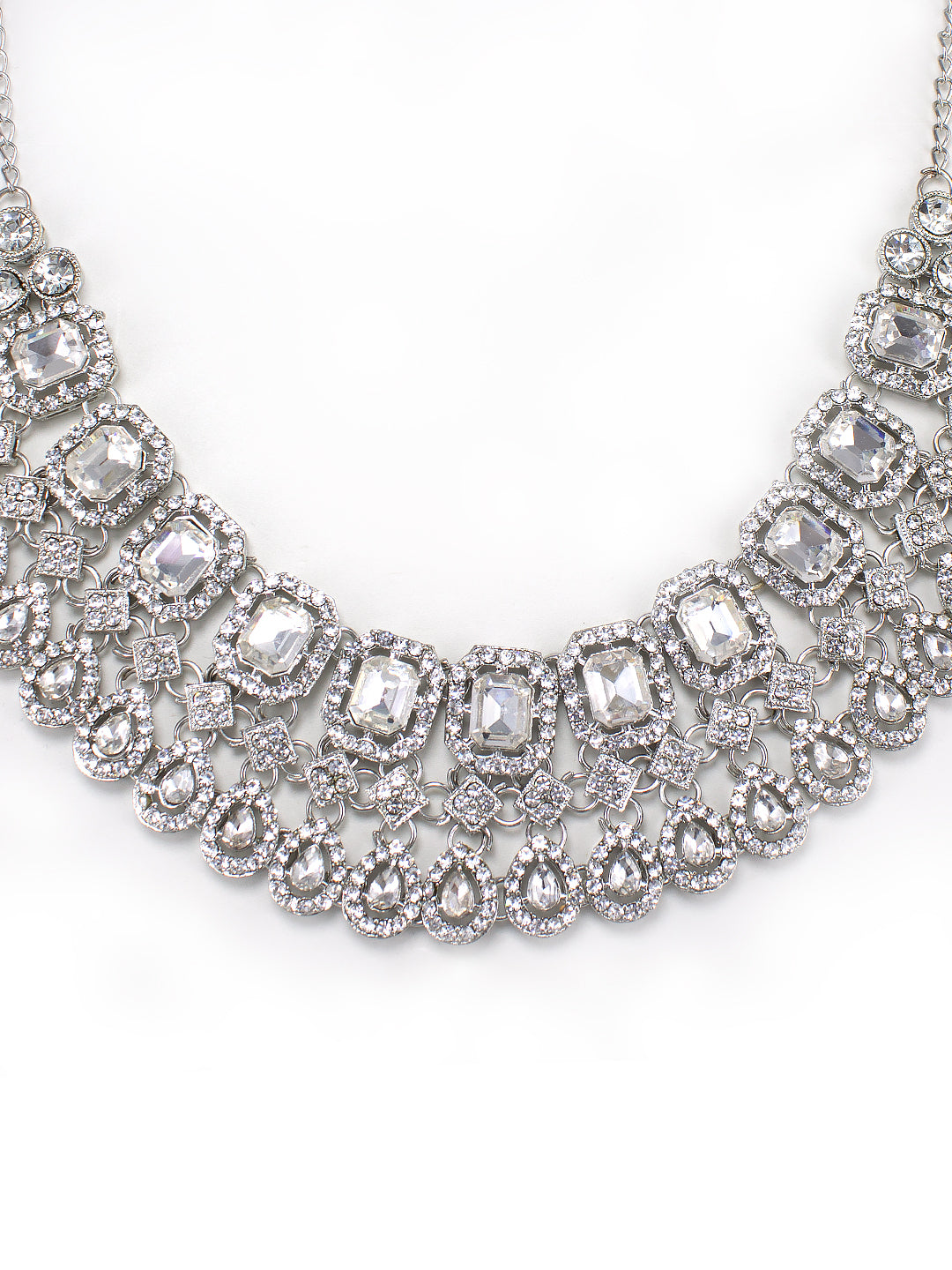 Crystal Jewellery Set With Maang Tika