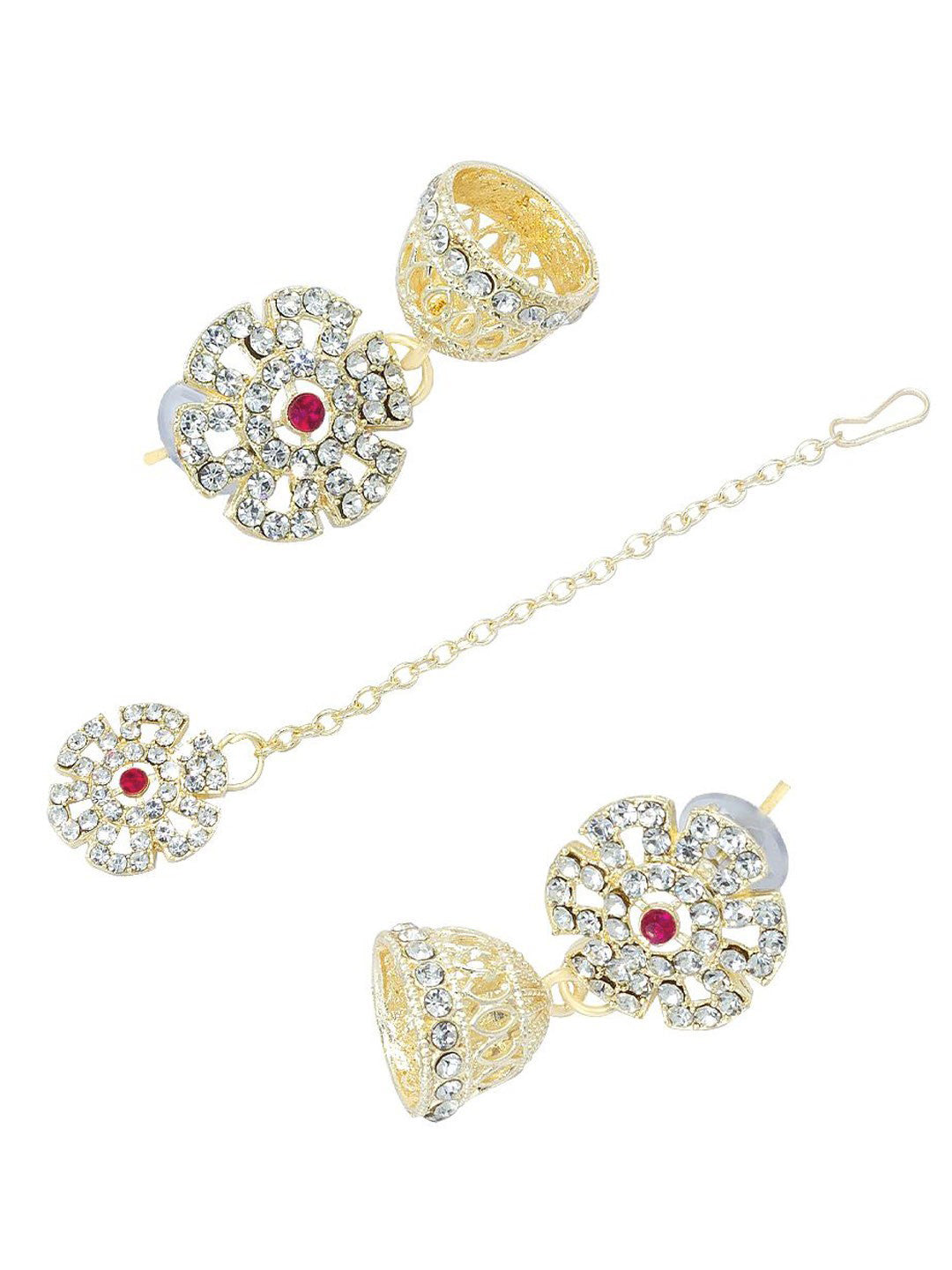 Maroon Floral Jewellery Set