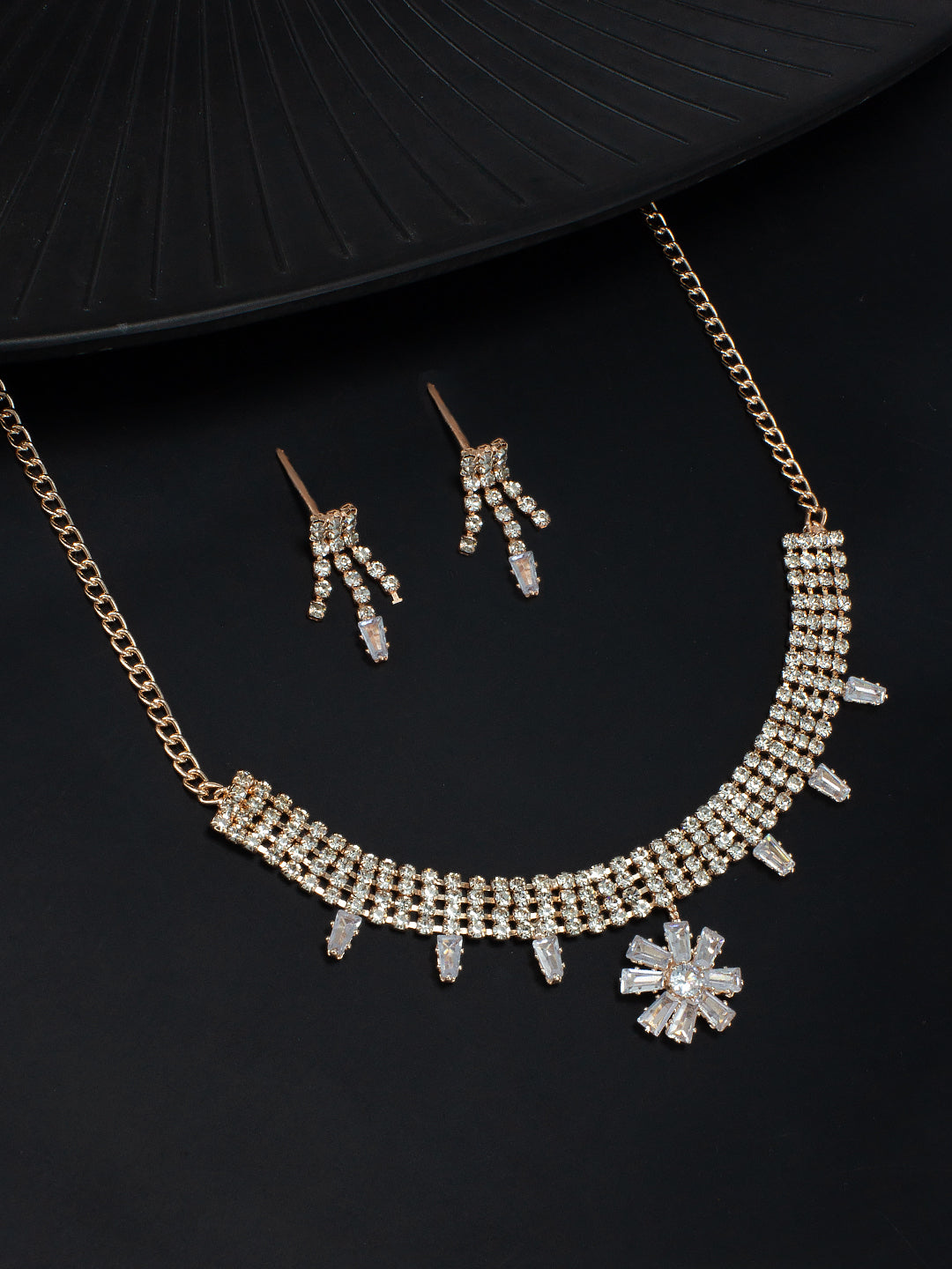Floral CZ Jewellery Set