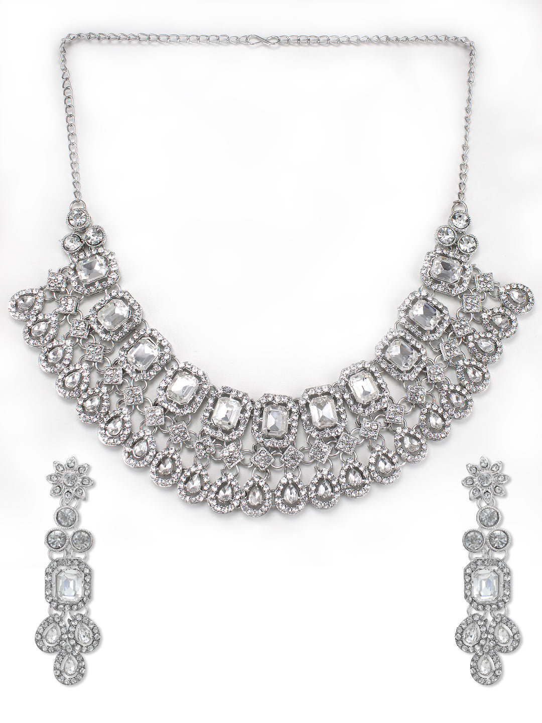 Crystal Jewellery Set With Maang Tika
