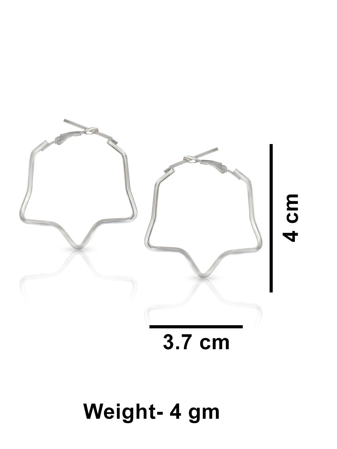 Silver Plated Star Hoop Earrings