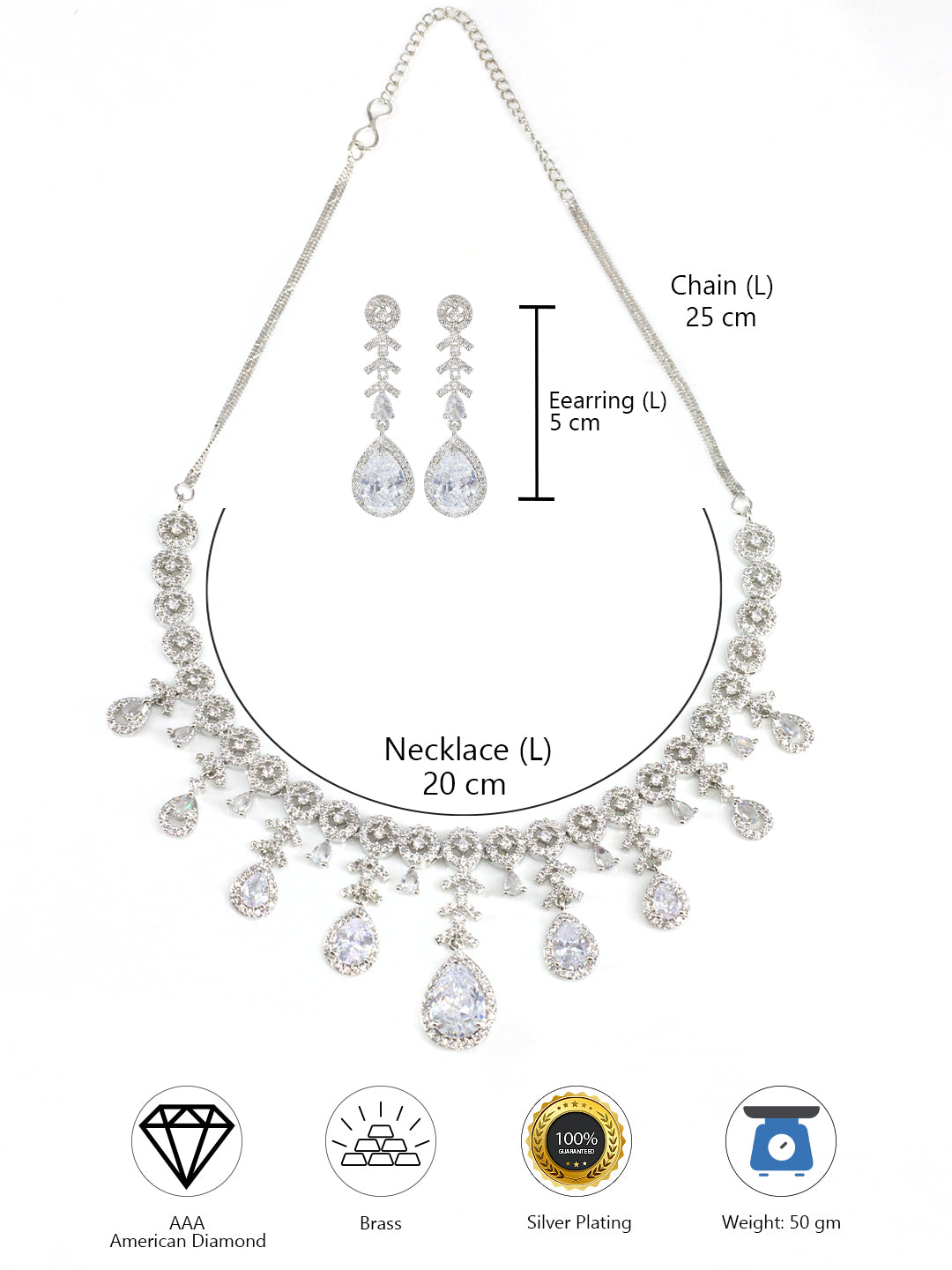 AD Premium Floral Party Jewellery Set