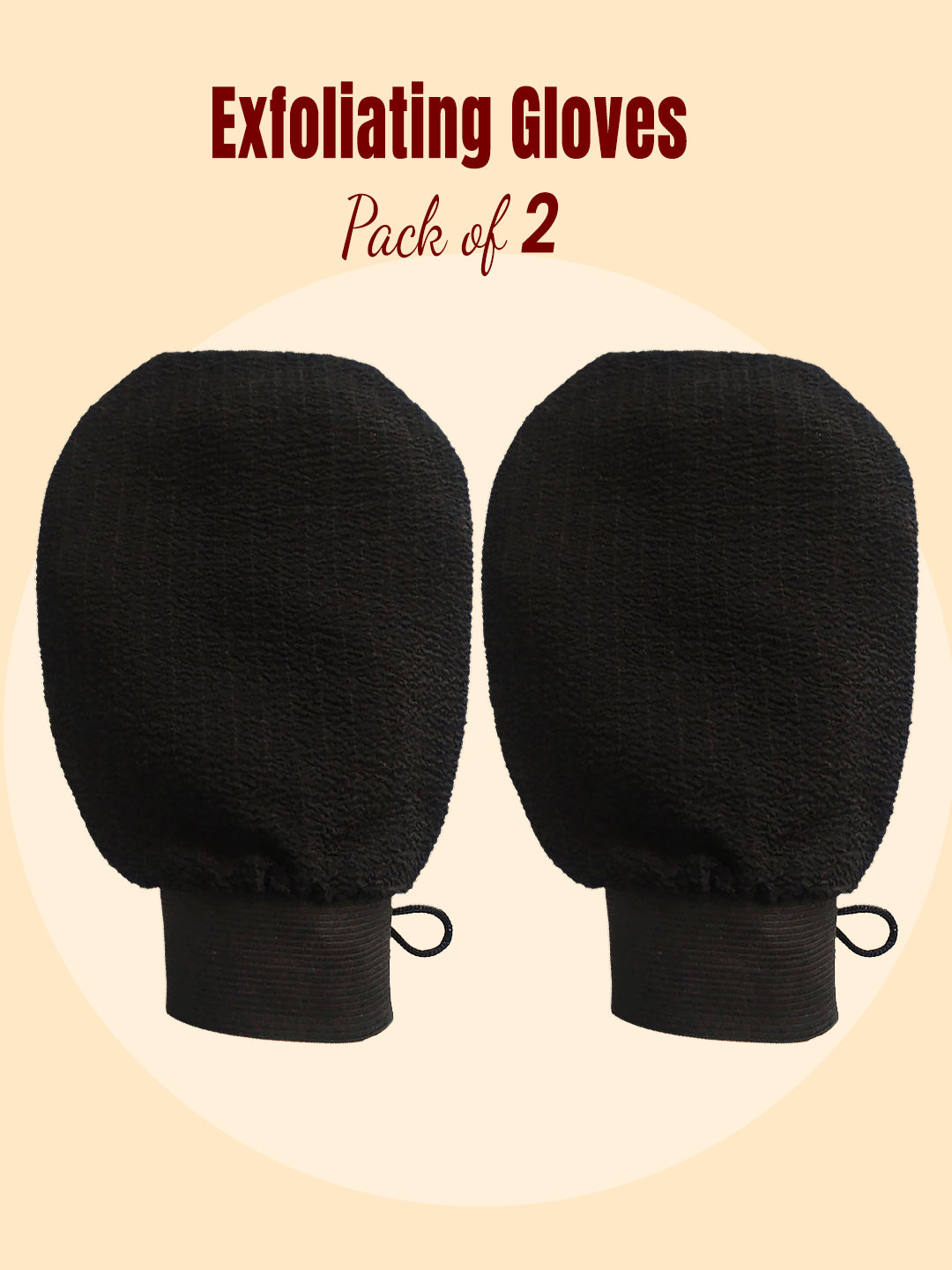 Set Of 2 Exfoliating Bath Gloves Body & Face