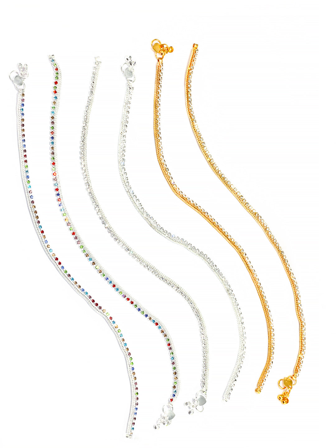 Set of 3 Pair Anklets