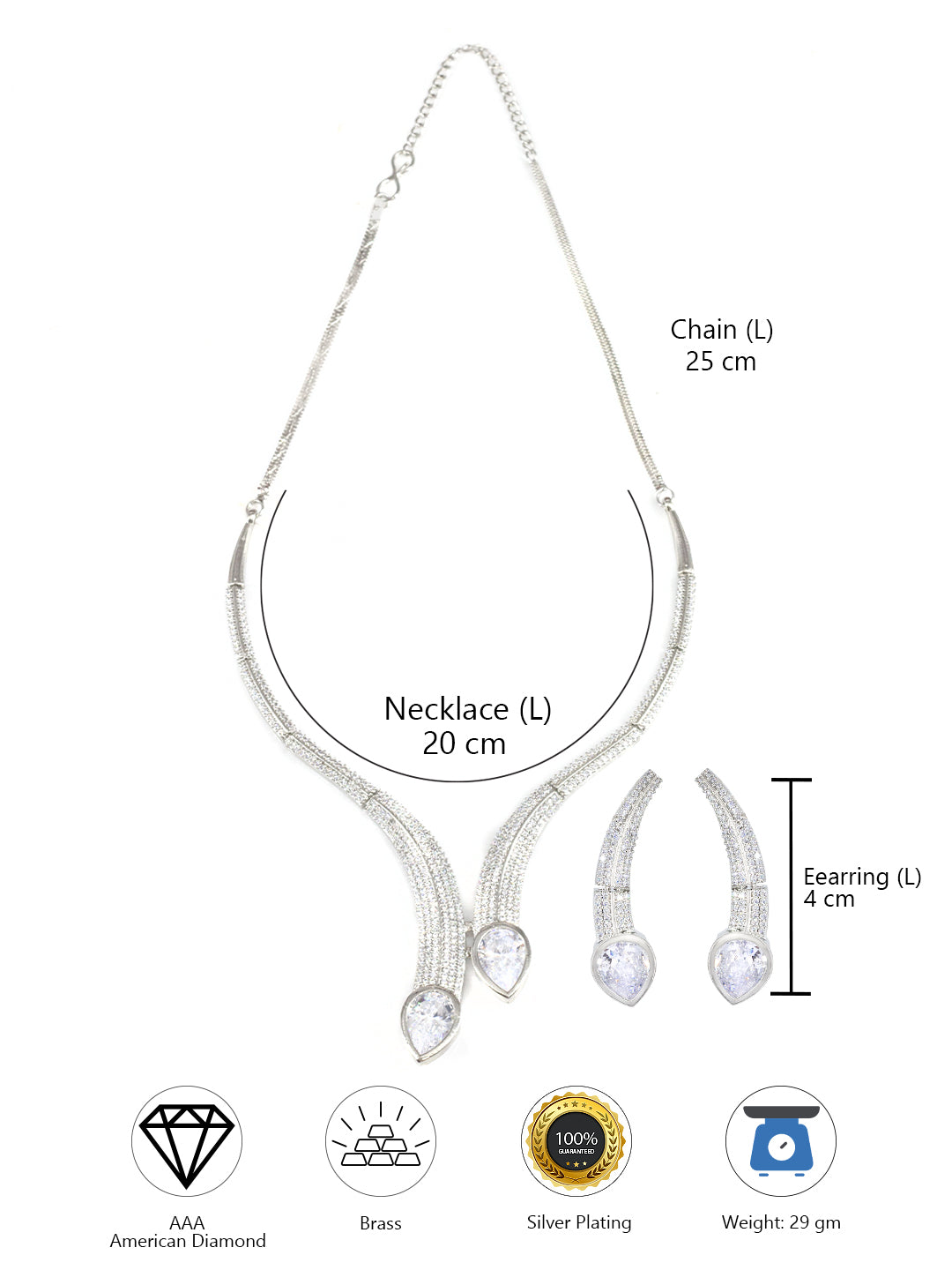 AD-Studded Serpent Jewellery Set