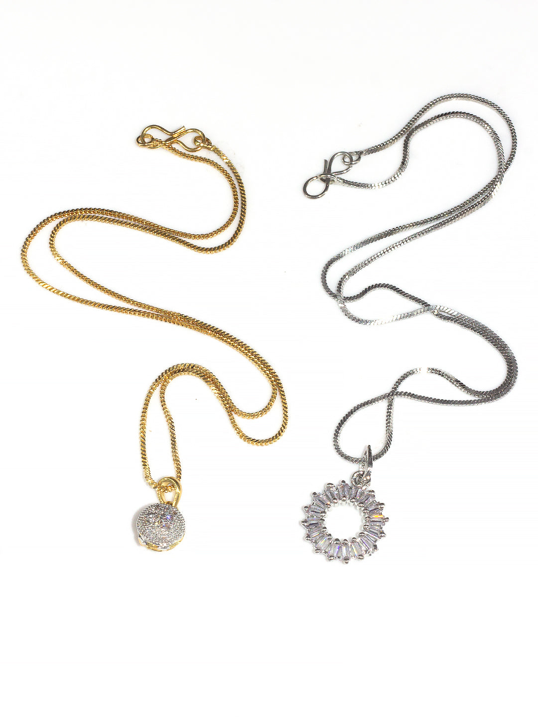 Set of 2 AD-Studded Minimal Pendant Set