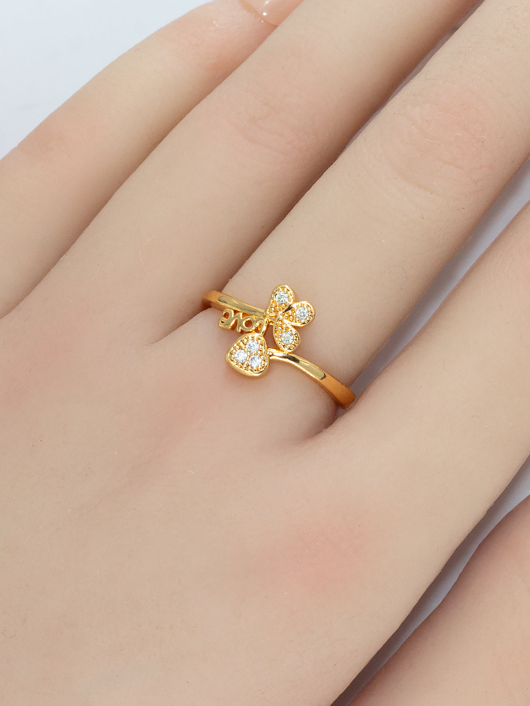 Pack of 3 AD-Studded Adjustable Ring