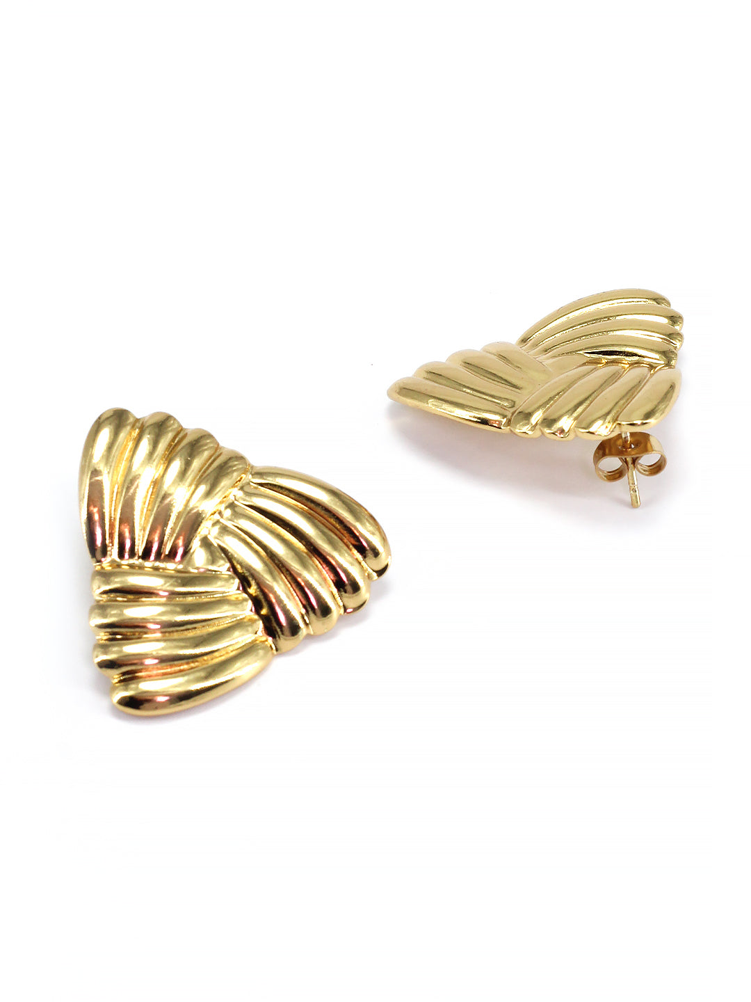 Stainless Steel Anti Tarnish Triangular Knot Stud Earrings