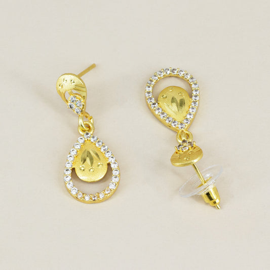 Micro Gold Plated AD Drop Earrings for Women