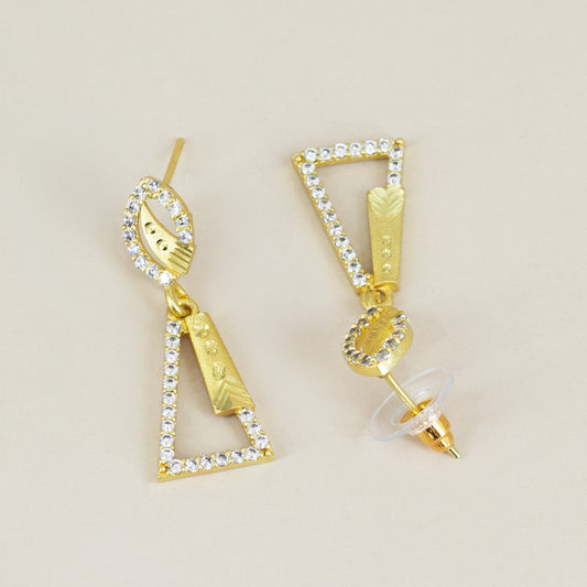 Micro Gold Plated AD Drop Earrings for Women