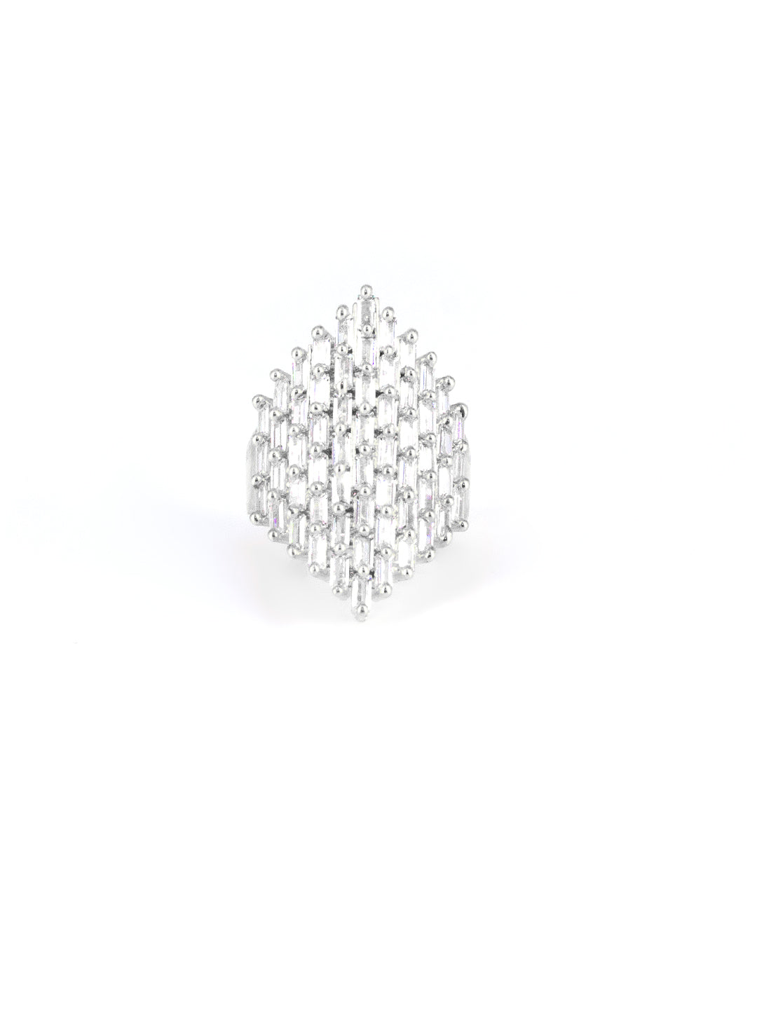 Silver Plated AD Adjustable Ring For Women