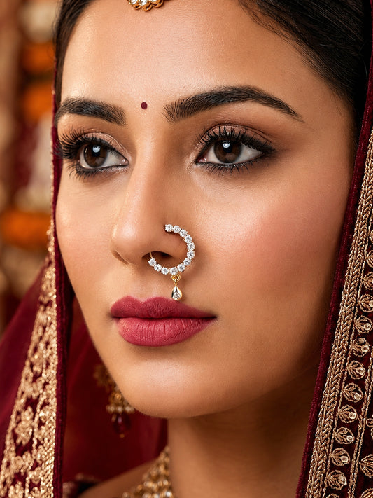 Gold Plated AD Small Nosering for Women