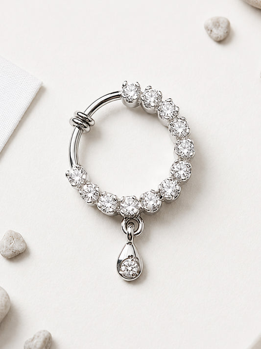 Silver Plated AD Nosering for Women