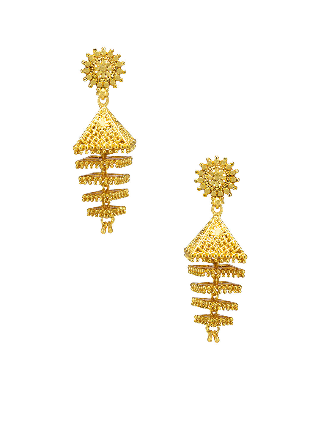 Triangle Trendy Multi Layered Jhumka Earrings