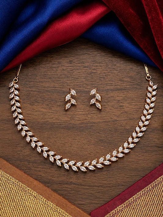 South Indian Gold Plated AD Jewellery Set for Women