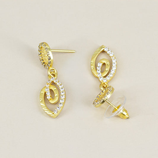 Micro Gold Plated AD Drop Earrings for Women