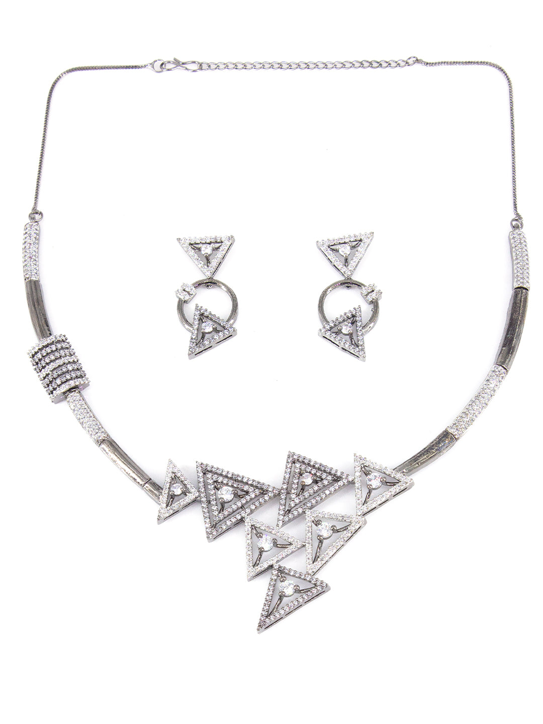 Black Designer AD Jewellery Set