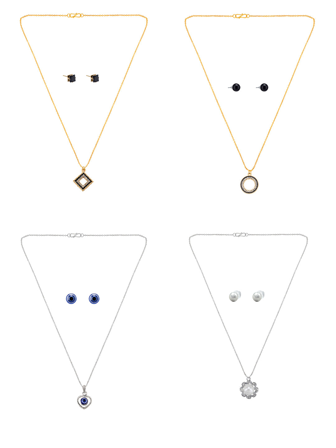 Pack of 4 Pendant & Earrings Set Gift