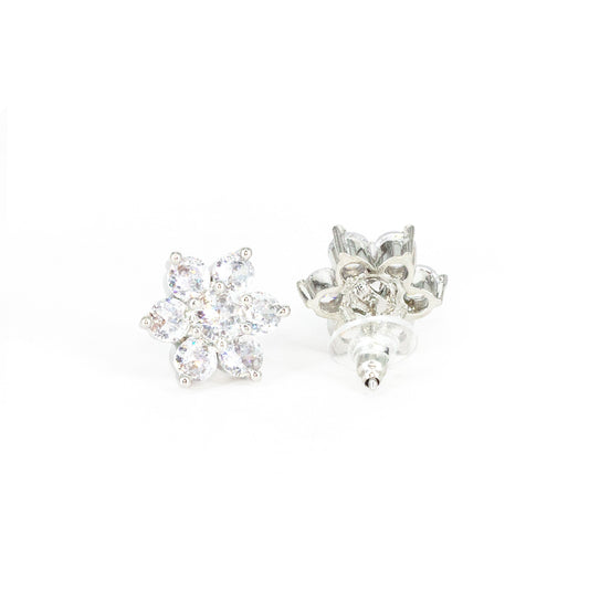 Rhodium Plated AD Studs Earrings for Women