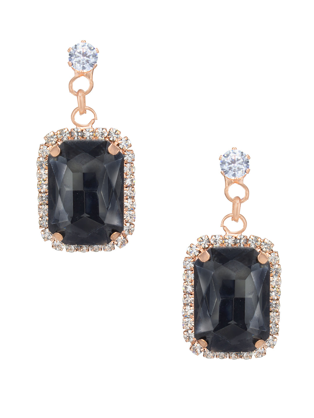 Black Crystal Drop Earrings