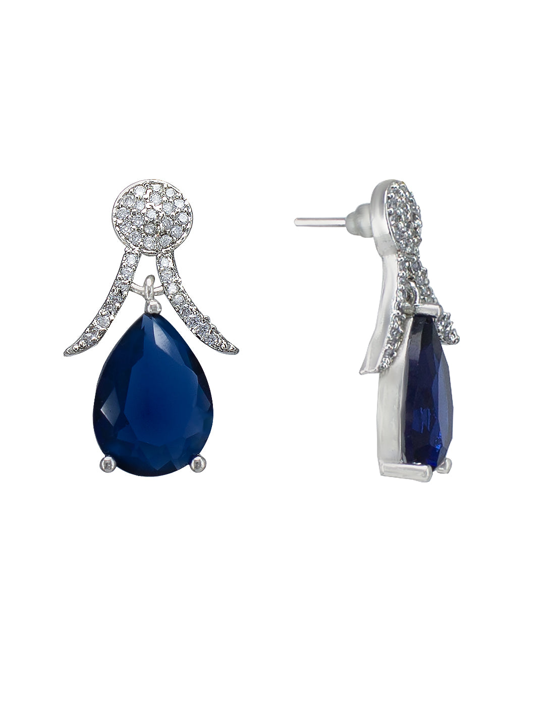 Trendy Blue AD Earrings