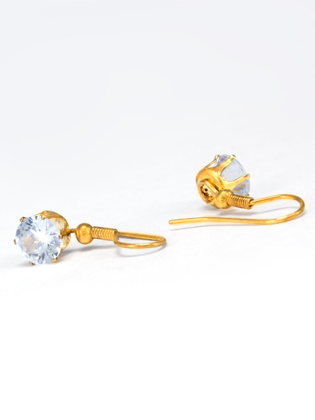 Gold Plated CZ Drop Earrings
