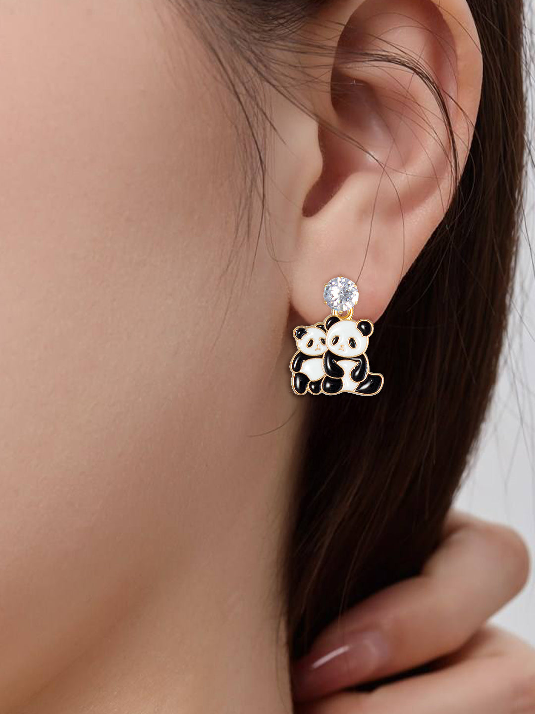 AD Cute Panda Earrings For Women and Girls