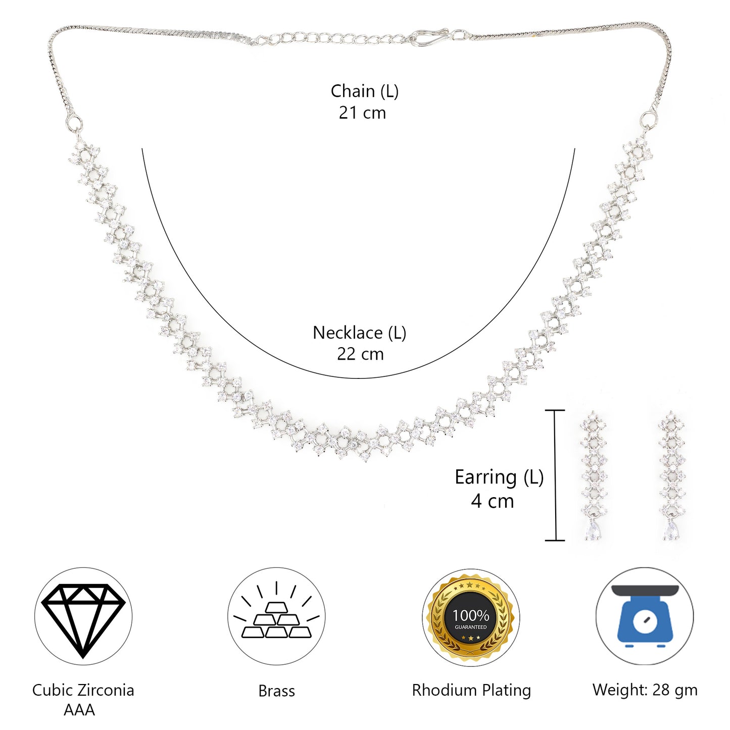 Silver Plated Minimal Jewellery Set for Women