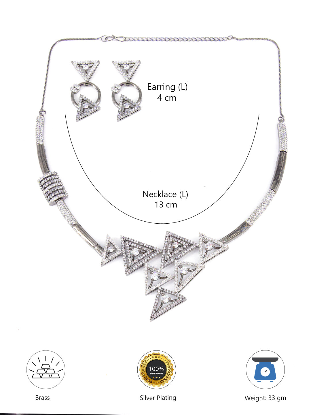 Black Designer AD Jewellery Set