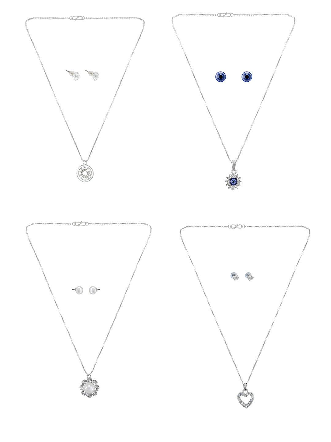 Pack of 4 Pendants & Earrings Set Gift