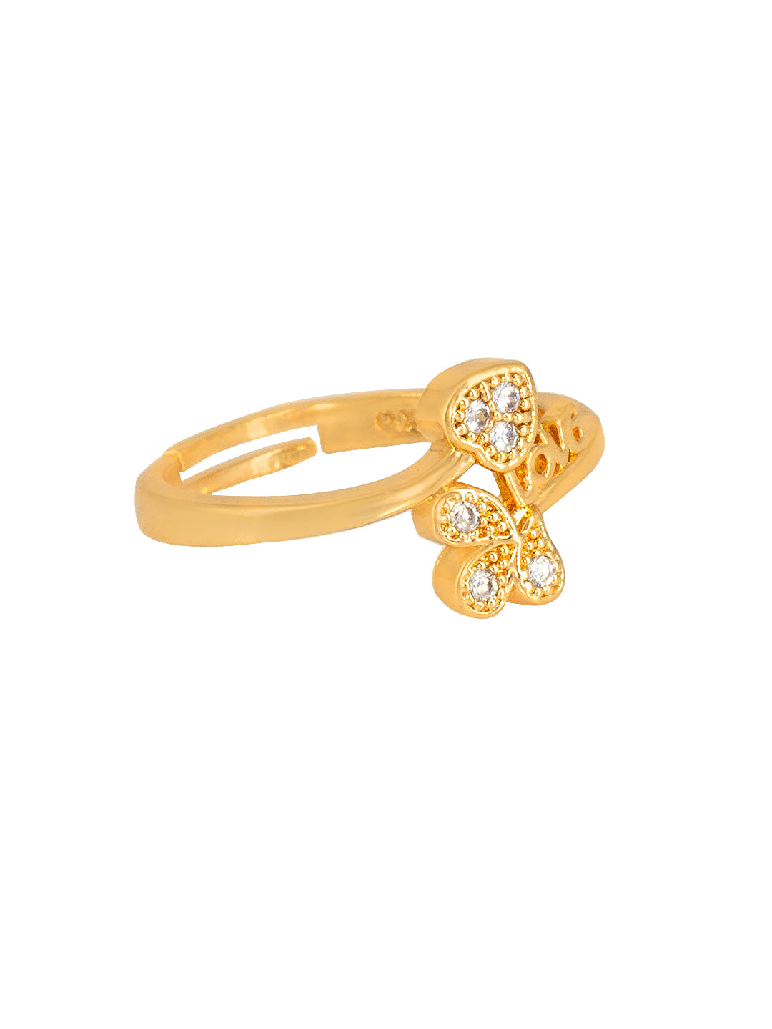 Pack of 3 AD-Studded Adjustable Ring