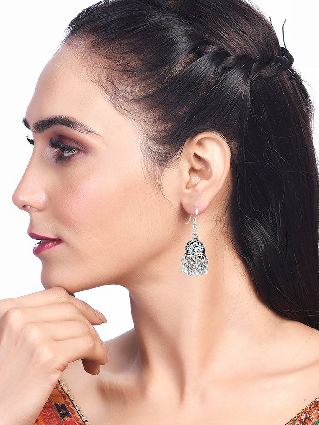 Pack of 6 Oxidized Jhumka Earrings