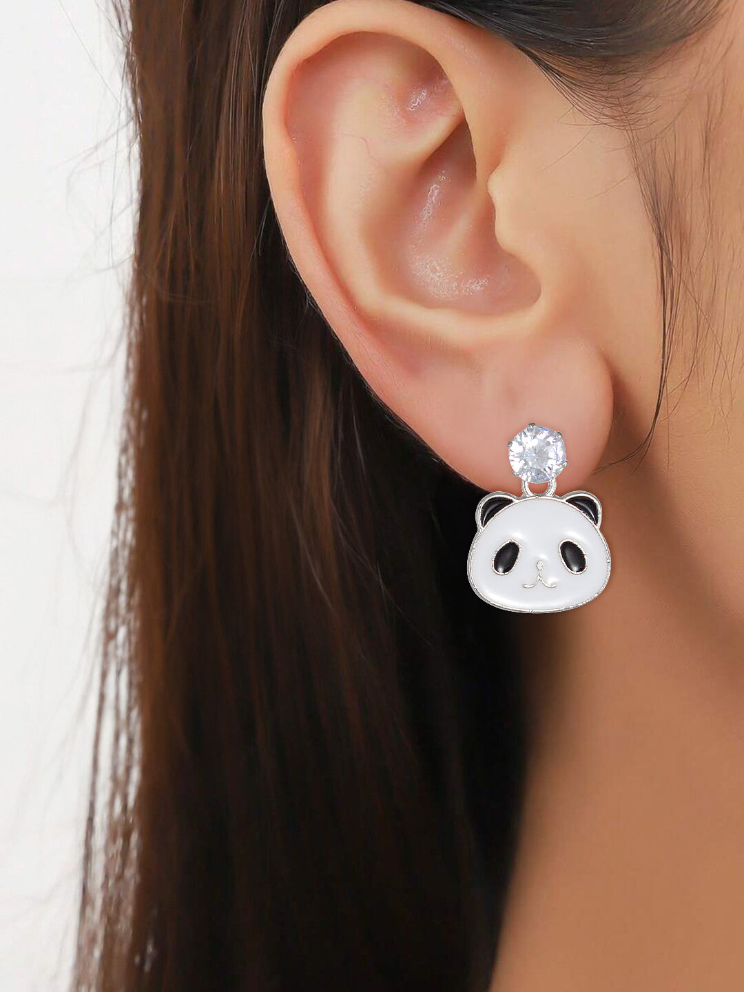Cute Panda Face Drop Earrings for Women and Girls