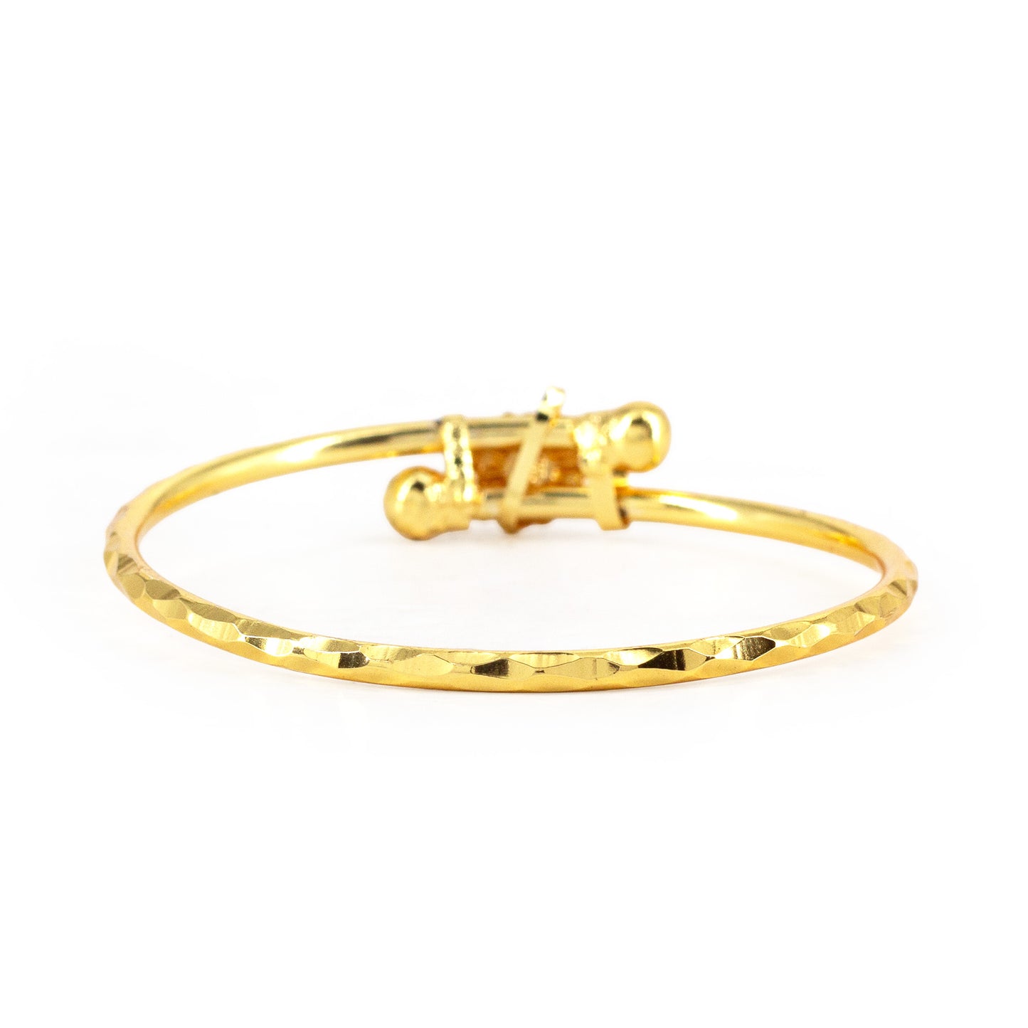 Gold Plated Floral Temple Bangle Bracelet for Women
