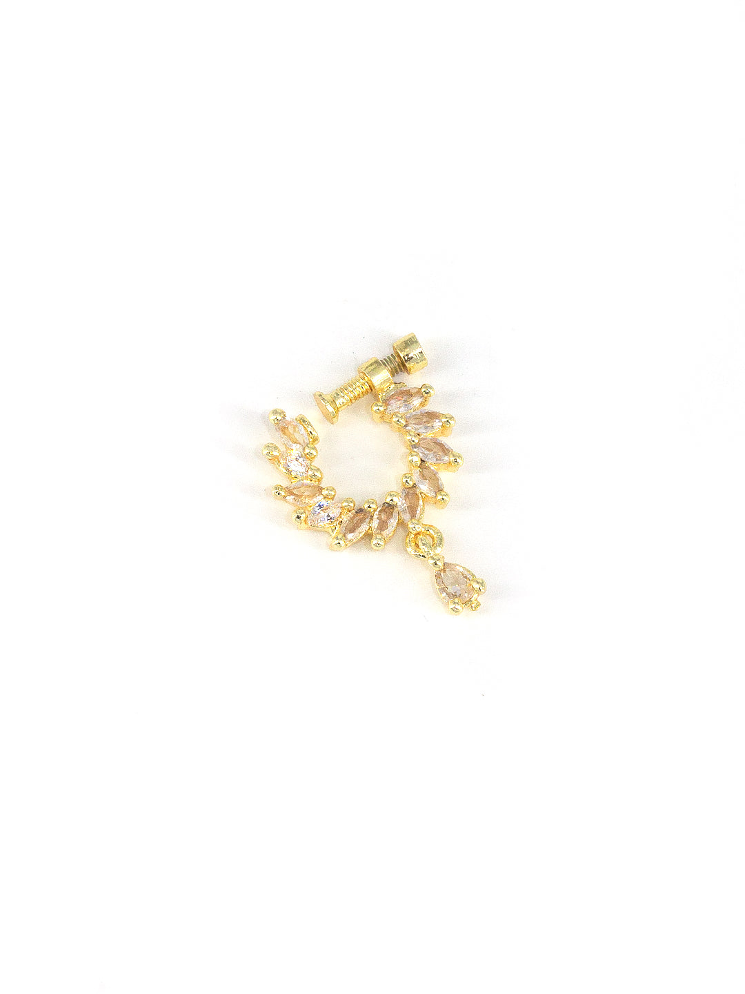 Gold Plated American Dimaond Drop Nose Ring