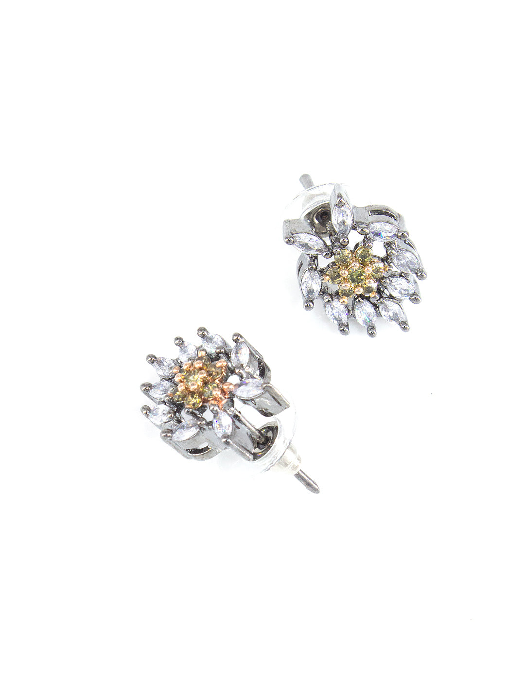 American Diamond Studded Floral Shaped Studs for Women and Girls