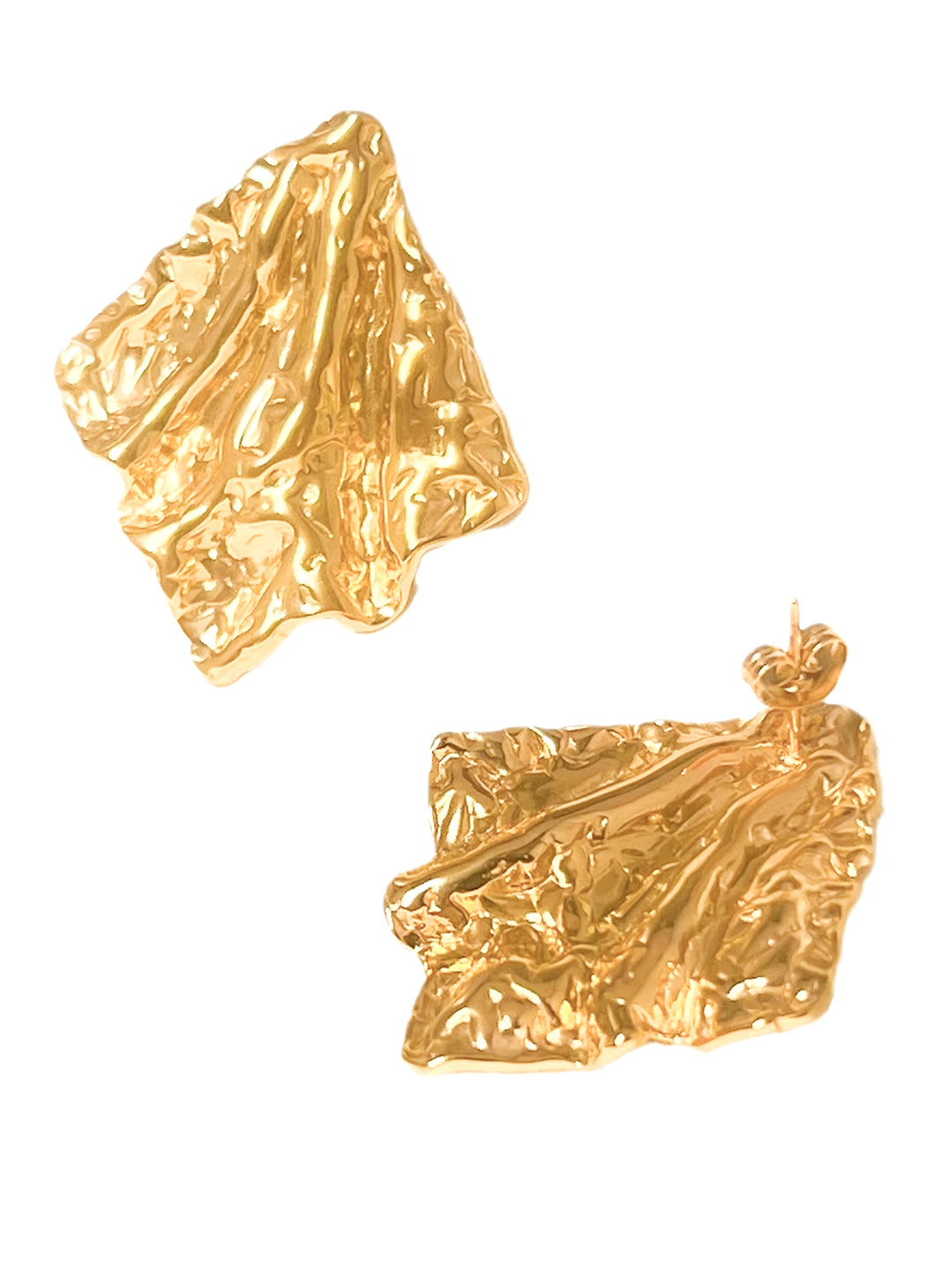 Stainless Steel Anti Tarnish Crushed Stud Earrings